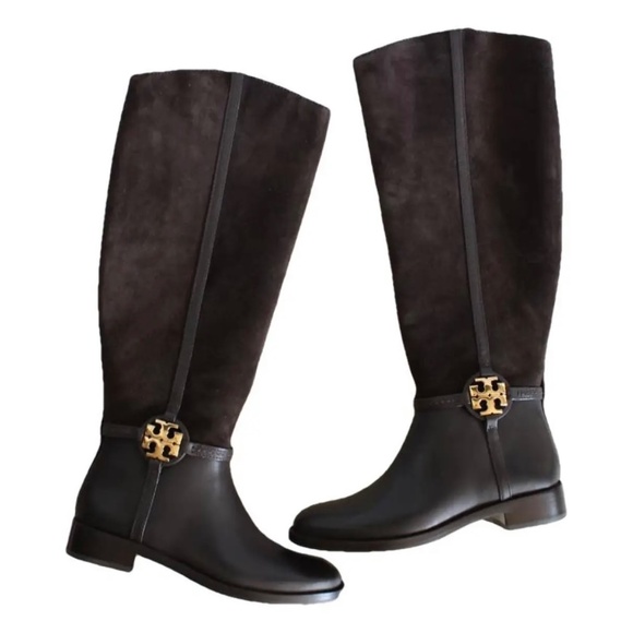 Tory Burch Shoes - Tory Burch Miller Tall Riding Boot Size 9 Brown Leather Suede
